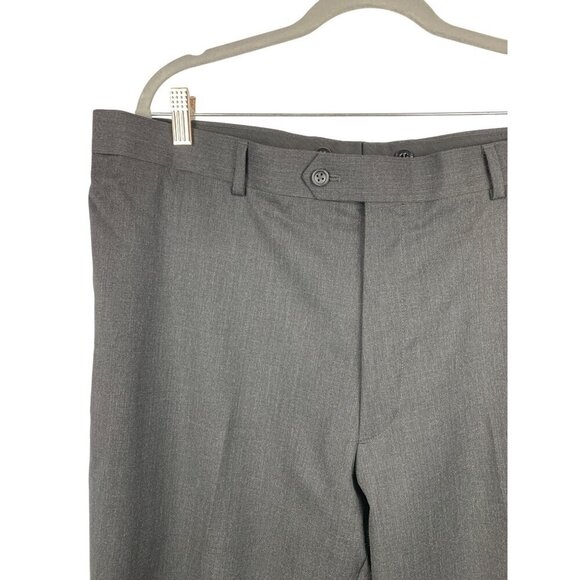 Joseph & Feiss Mens Dress Pants 44 Short / 42 Waist Charcoal Gray Herringbone Wo - Picture 3 of 5